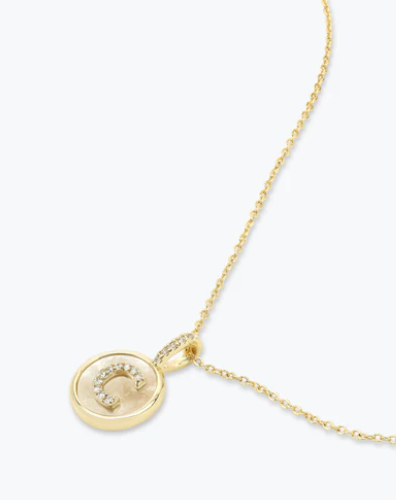 C Baby Love Letters Medallion Necklace