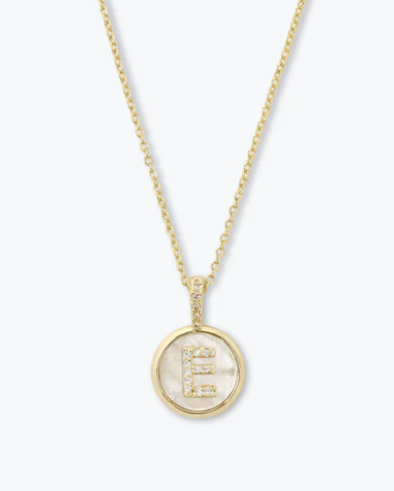 E Baby Love Letters Medallion Necklace