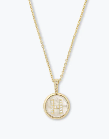 H Baby Love Letters Medallion Necklace