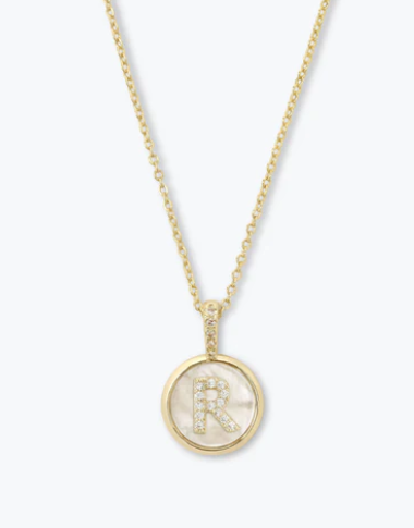 R Baby Love Letters Medallion Necklace