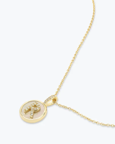 R Baby Love Letters Medallion Necklace