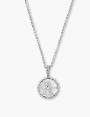 A Baby Love Letters Medallion Necklace- Silver