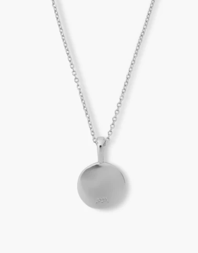 T Baby Love Letters Medallion Necklace- Silver
