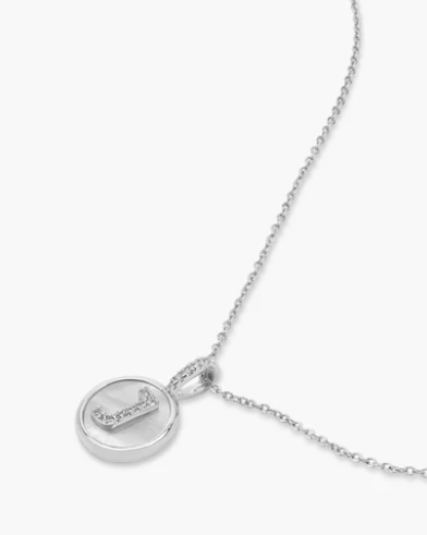 J Baby Love Letters Medallion Necklace- Silver