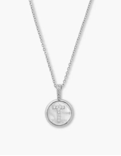 T Baby Love Letters Medallion Necklace- Silver