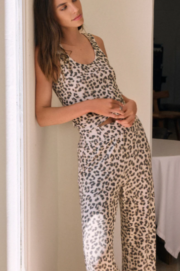 Luxe Leopard Tank- Champagne - Xs