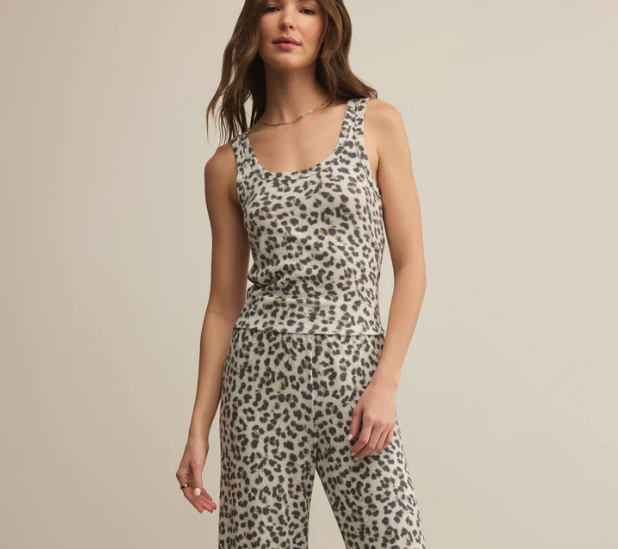 Luxe Leopard Tank- Champagne