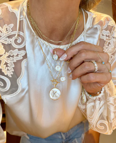 D Baby Love Letters Medallion Necklace