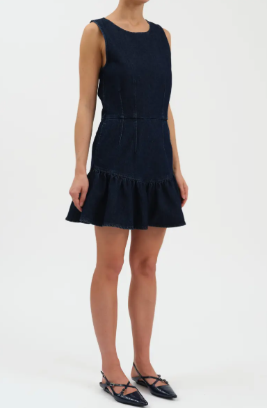 Laurel Denim Minidress- Moonlight