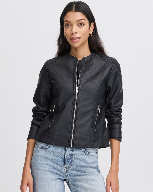 Byacom Leather Jacket- Black - 36 (Sm)
