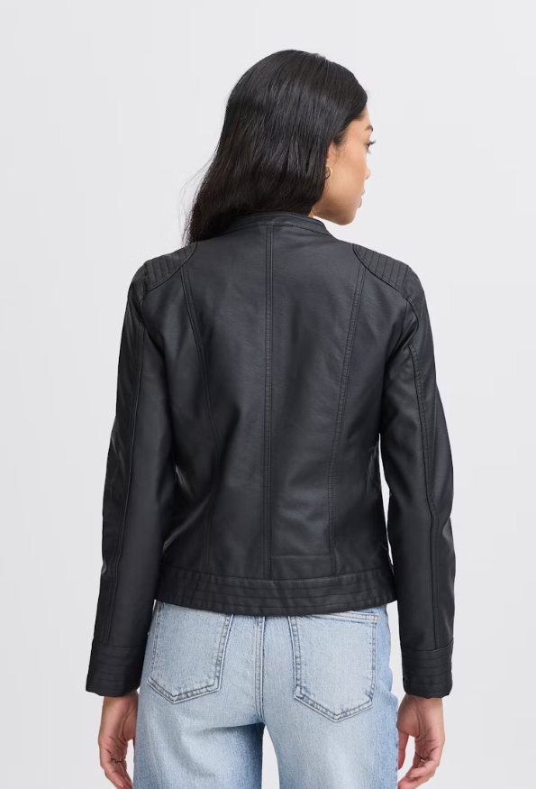 Byacom Leather Jacket- Black