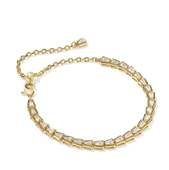 Bella Tennis Bracelet Gold White Cz