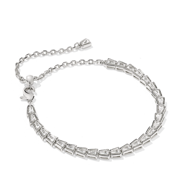 Bella Tennis Bracelet Silver White Cz