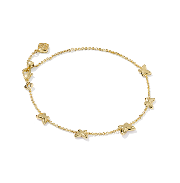 Lillia Bfly Enl Dlct Brc Gold Pink Enamel
