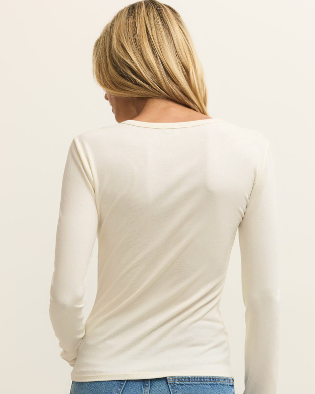 Second Skin Crew LS Top - Bright Cream