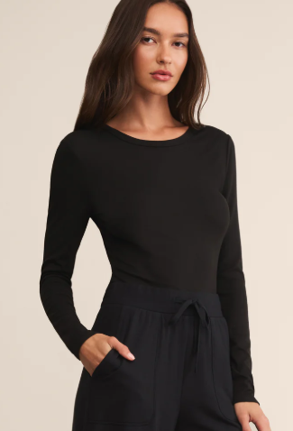 Second Skin Crew LS- Black - Xs
