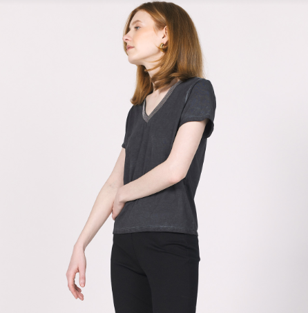 Ramona V-Neck Top- Black