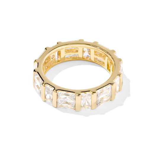 Jamie Band Rng Gold Metal White Cz 6
