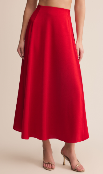 Northpointe Midi Skirt-Festive Red