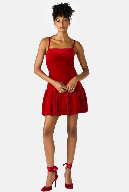Giovanna Dress- Red Velvet - 2