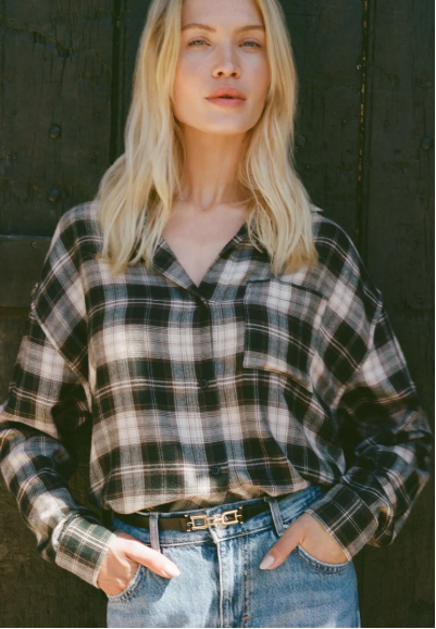 River Plaid Button Up- Garland Green