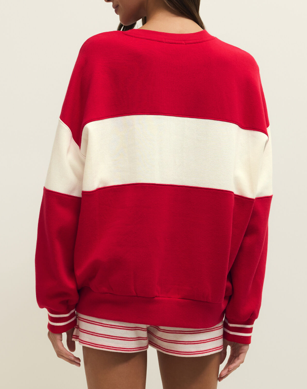 Oversized Love Sweatshirt- Kiss Me Red - Xs