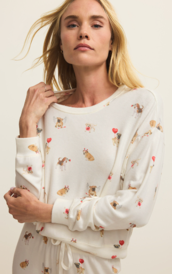 Bisous Love Pup Top- Vanilla Ice - Xs