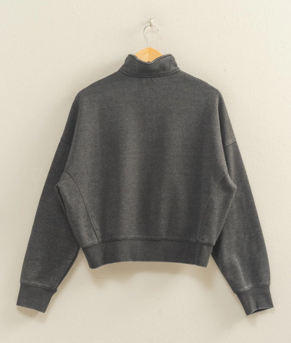 Marli Half-Zip Sweatshirt- Black