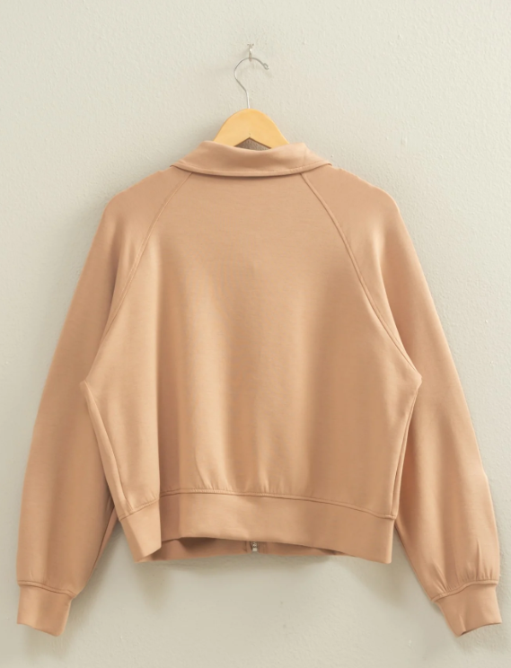 Kloe High Neck Jacket- Dark Taupe - S