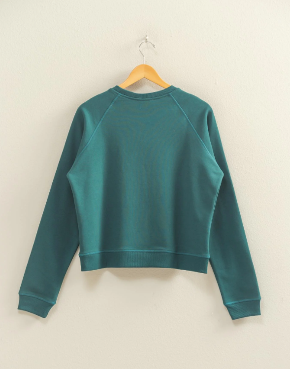 Dalie Crew Neck Sweatshirt- Deep Green - S