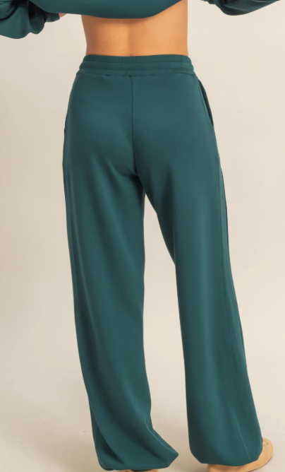 Ceci Drawstring Jogger Sweatpants-Deep Green - S