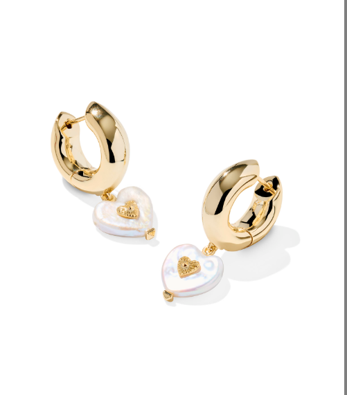 Sasha Heart Huggie Ear Gold Fshwtr Cltrd Pearl