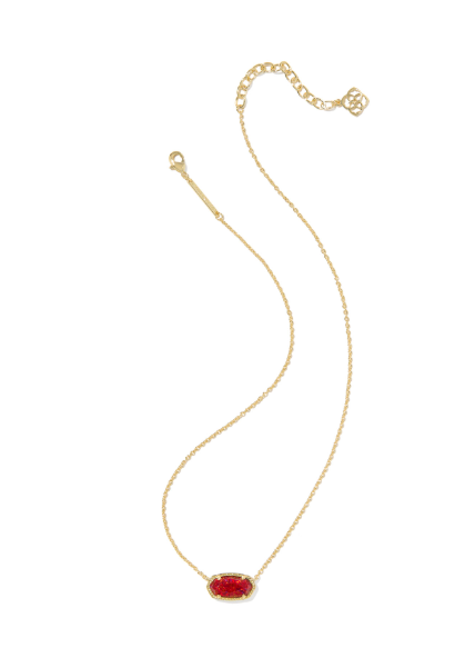 Elisa Necklace Gold Red Lab Grwn Opal