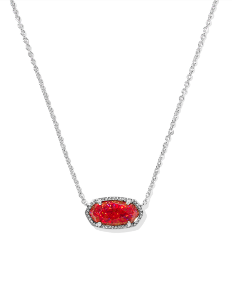Elisa Necklace Rhod Red Lab Grwn Opal