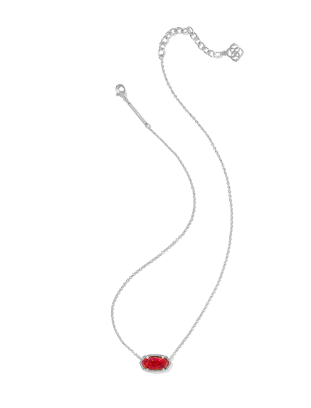 Elisa Necklace Rhod Red Lab Grwn Opal