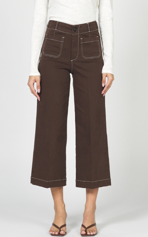 Audrey HR Cropped Jean- Chocolate Torte - 27