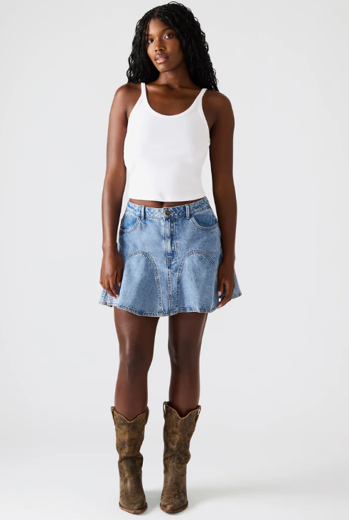 Melany Denim Skirt- Navy Blue - 28
