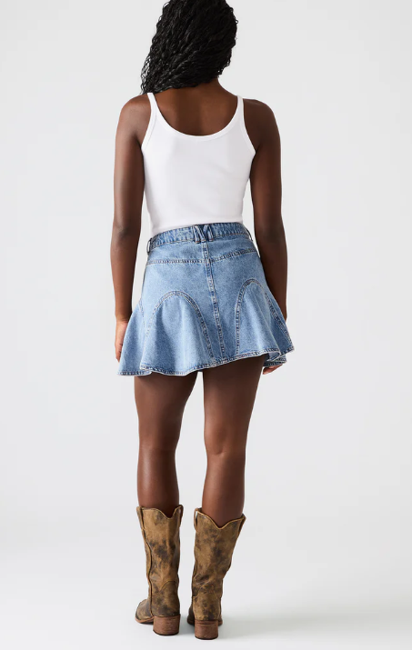 Melany Denim Skirt- Navy Blue - 24