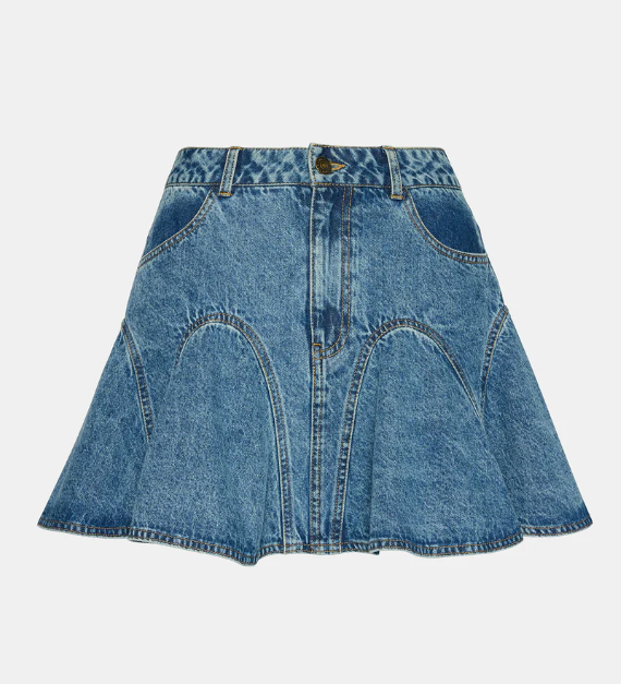 Melany Denim Skirt- Navy Blue - 24