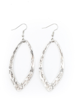 Large Wavy Cut-out Silver Earring