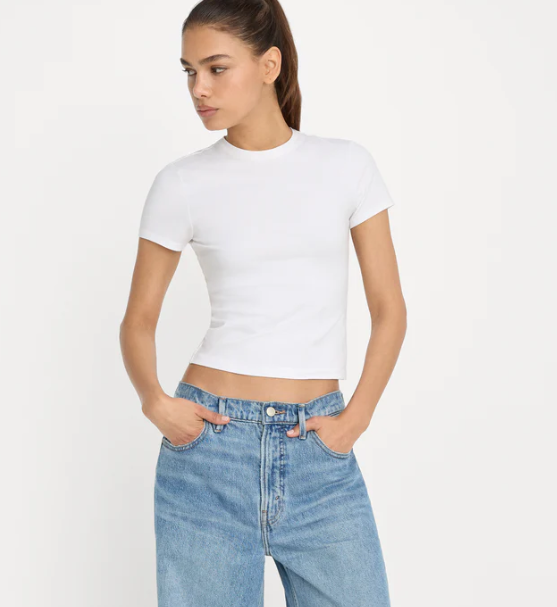 Super Stretch Baby Tee- White