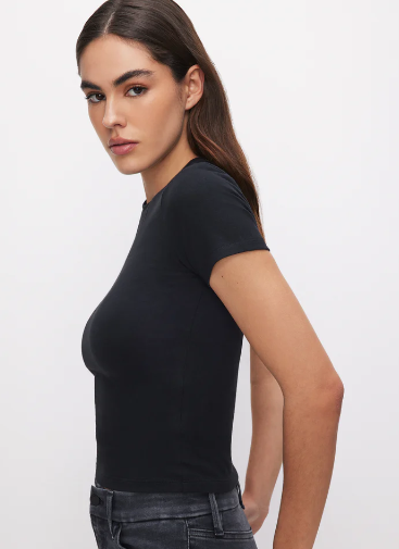 Super Stretch Baby Tee- Black