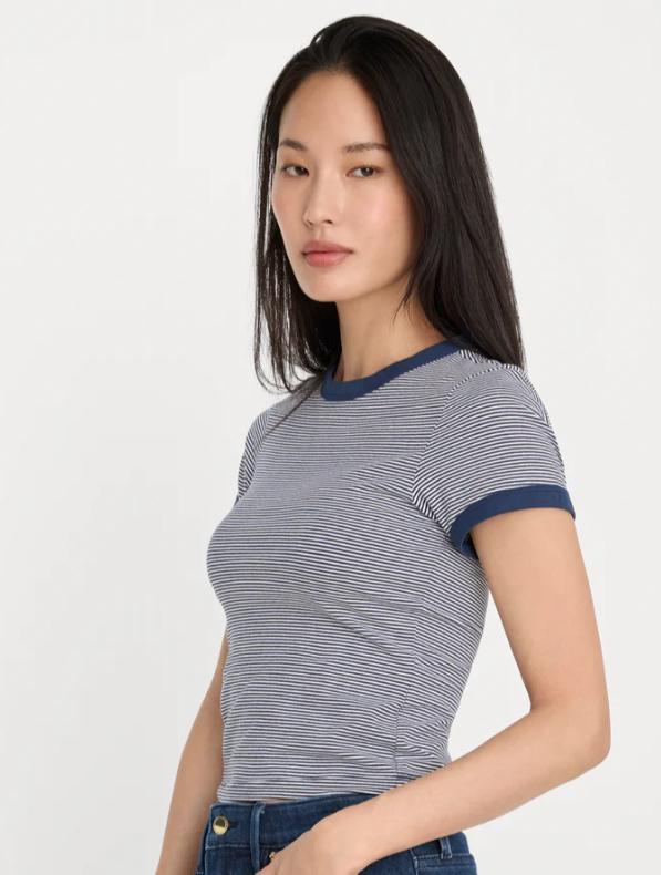 Super Stretch Baby Ringer Tee- Horizon Stripe