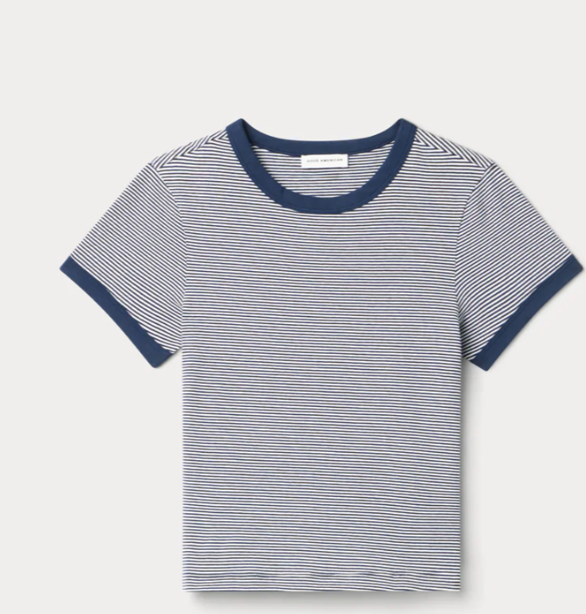 Super Stretch Baby Ringer Tee- Horizon Stripe