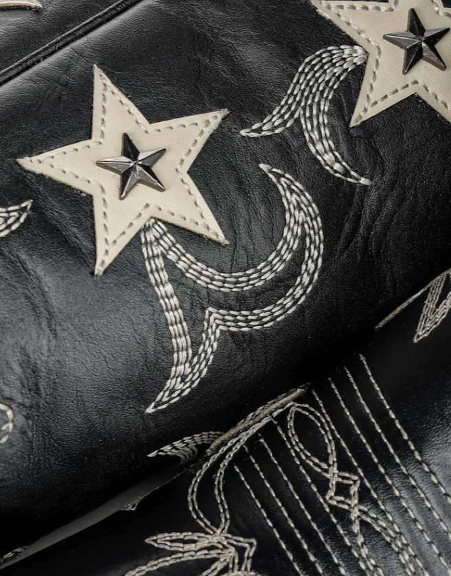 LD Black Emb. & Stars Overlay & Studs Boot