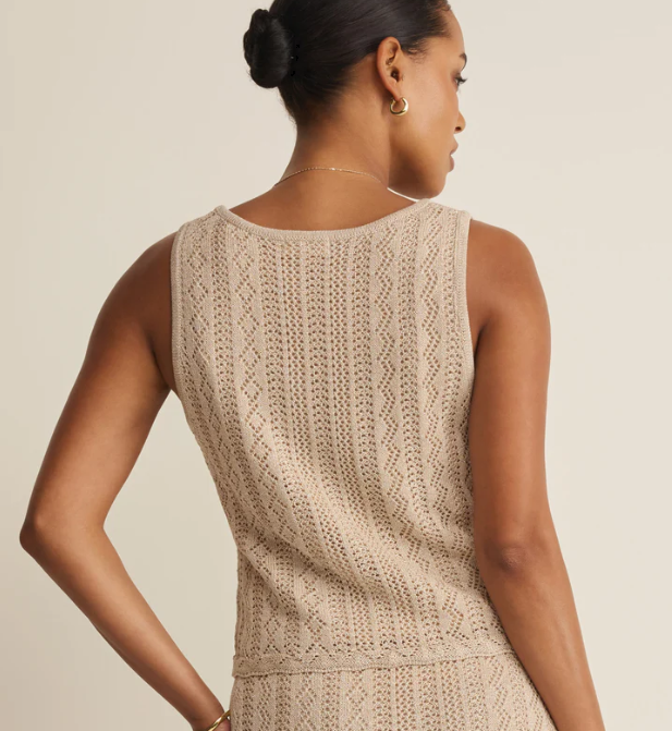 Glimmer Sweater Tank- Gold Metallic