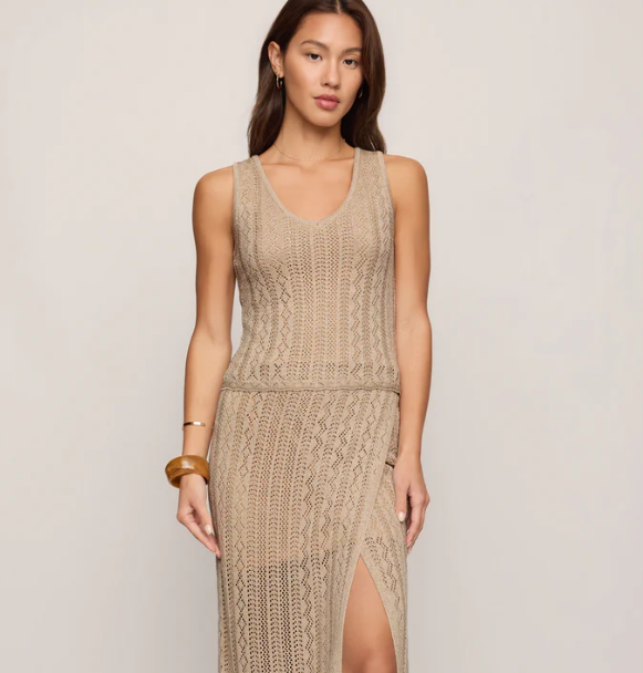 Glimmer Sweater Tank- Gold Metallic
