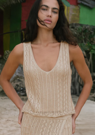 Glimmer Sweater Tank- Gold Metallic