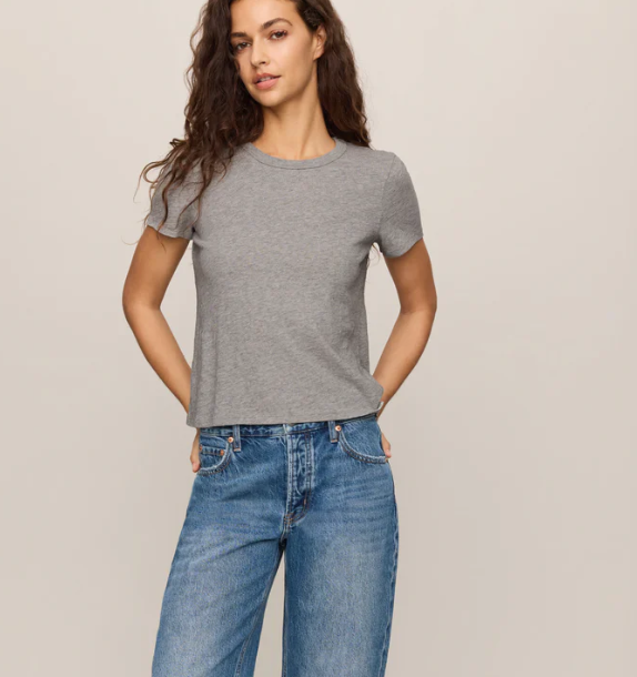 Junie Slub Tee Shirt- Classic Heather Grey