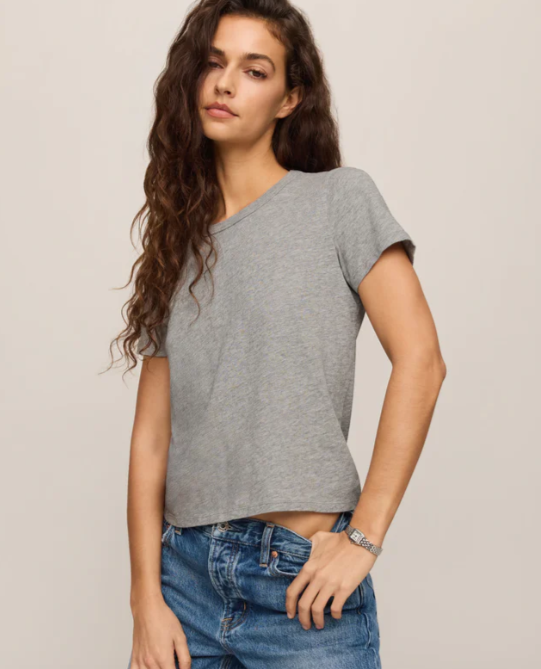 Junie Slub Tee Shirt- Classic Heather Grey